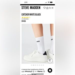 Steve Madden Catcher White Black Sneakers